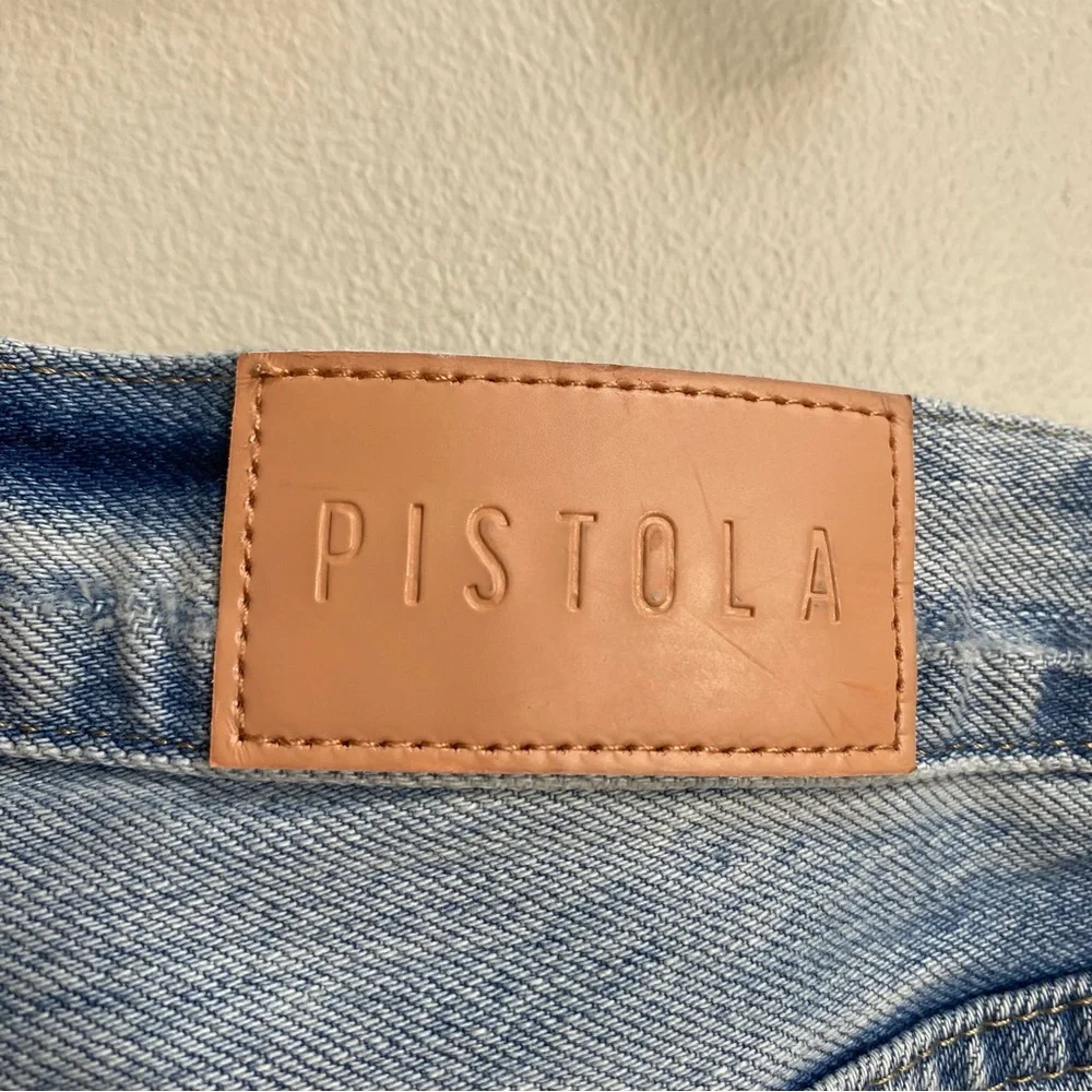 Pistola Light Blue Adam Wash Nova Button Fly Cut-Off High Rise Denim Shorts 26